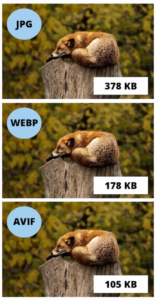 Comparativa entre JPG, WebP y AVIF